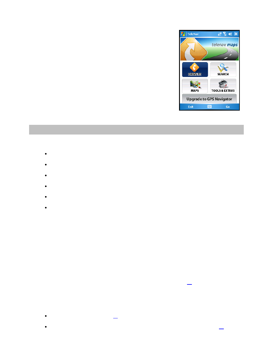 Using telenav maps, Quick start | Telenav for AT&T Supported Devices: v2.0 for Windows Mobile; HTC 8525, 8925; Samsung BlackJack 2 Users Guide User Manual | Page 11 / 57