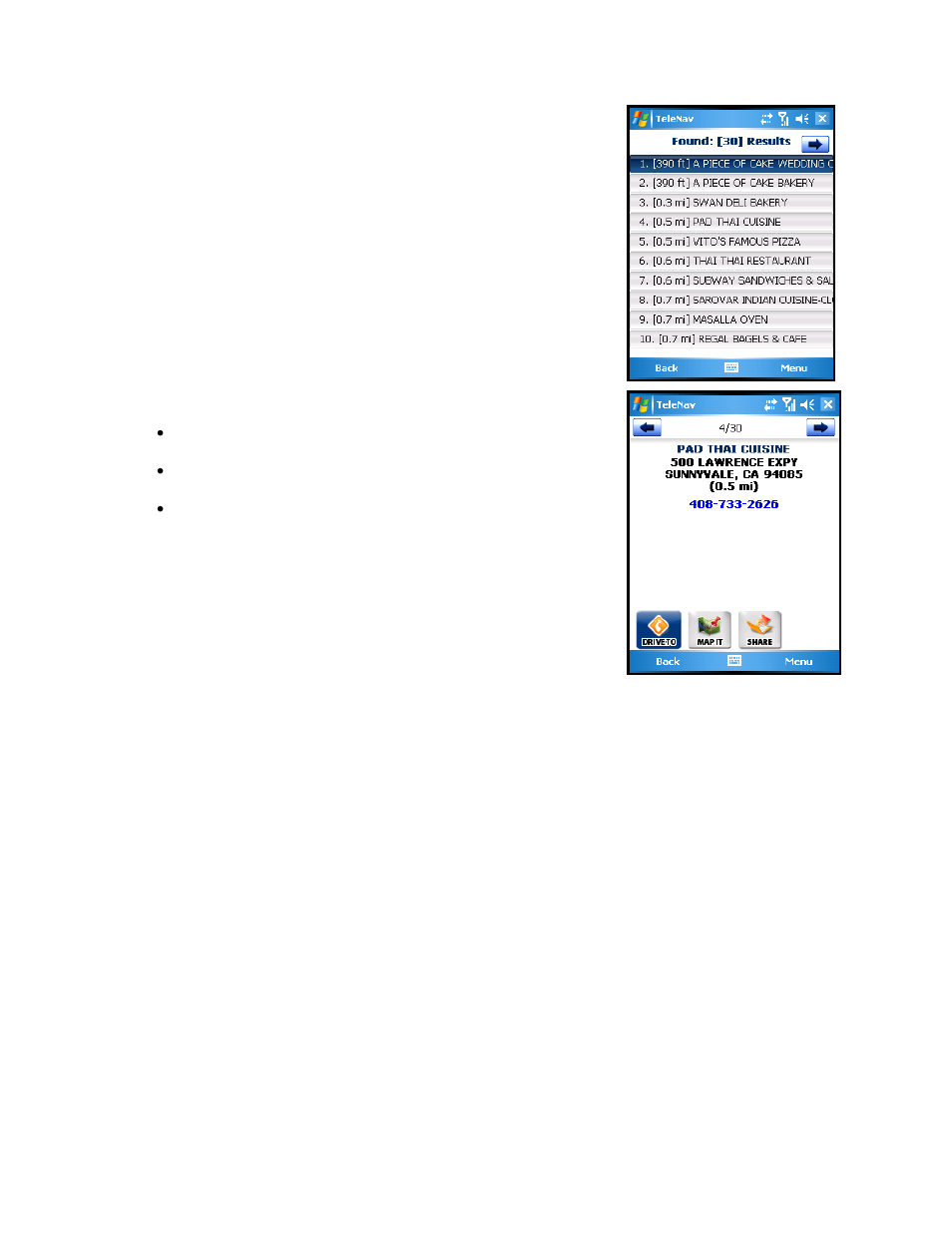 Telenav for AT&T Supported Devices: v2.0 for Windows Mobile; HTC 8525, 8925; Samsung BlackJack 2 Users Guide User Manual | Page 31 / 57