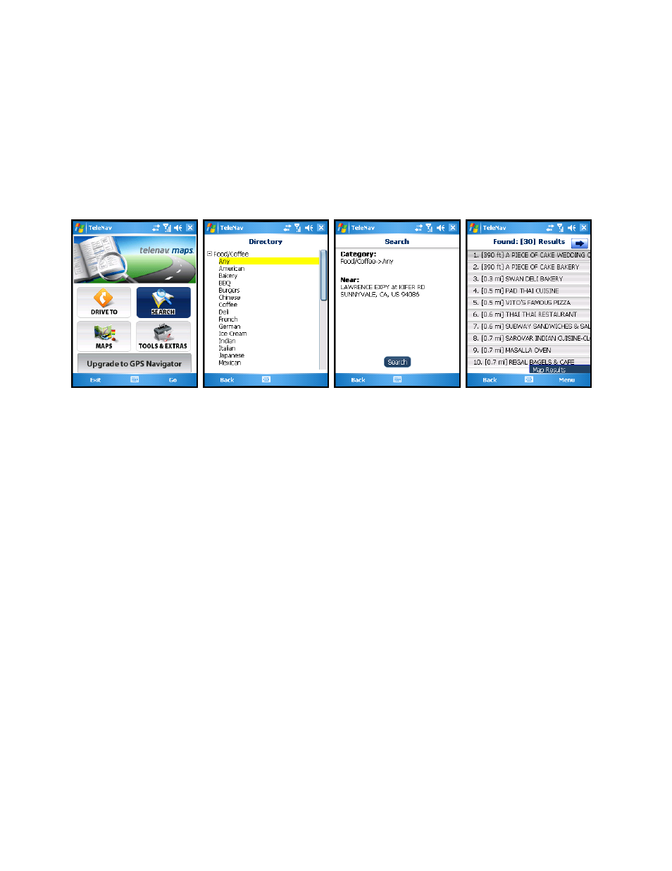 Map results | Telenav for AT&T Supported Devices: v2.0 for Windows Mobile; HTC 8525, 8925; Samsung BlackJack 2 Users Guide User Manual | Page 32 / 57