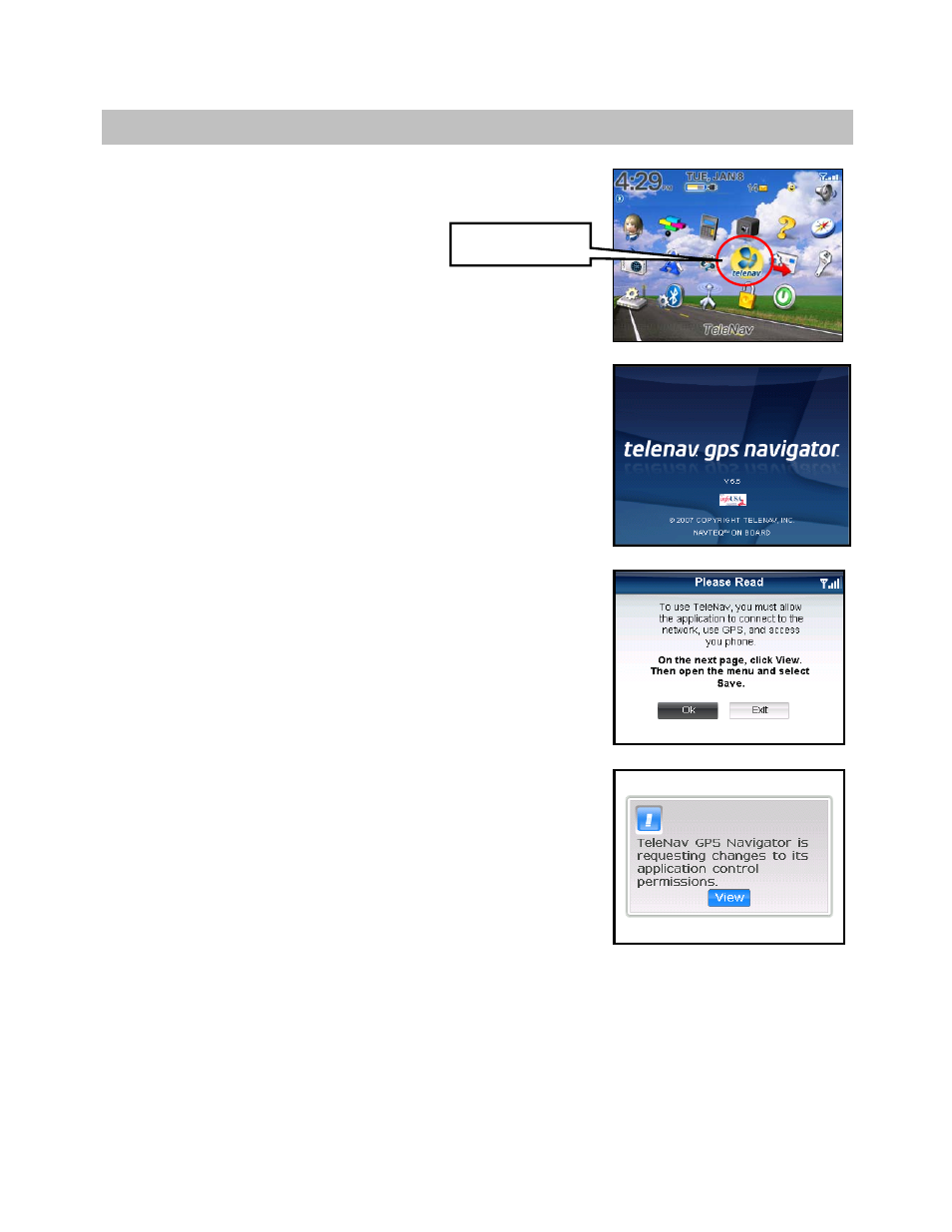 Launching telenav | Telenav for AT&T Supported Devices: v5.5 for BlackBerry smartphones User Manual | Page 11 / 67