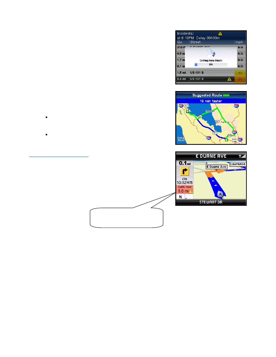 Avoid ahead (audio detour) | Telenav for AT&T Supported Devices: v5.5 for BlackBerry smartphones User Manual | Page 36 / 67