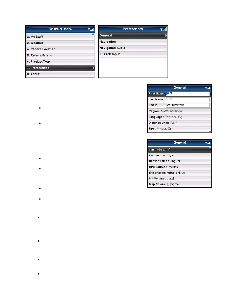 General | Telenav for AT&T Supported Devices: v5.5 for BlackBerry smartphones User Manual | Page 56 / 67