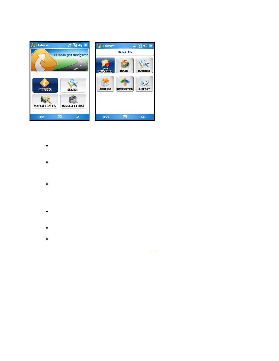Drive to menu | Telenav for AT&T Supported Devices: v5.2 for Windows Mobile; HTC 8525, 8925; Samsung BlackJack 2 Users Guide User Manual | Page 14 / 72