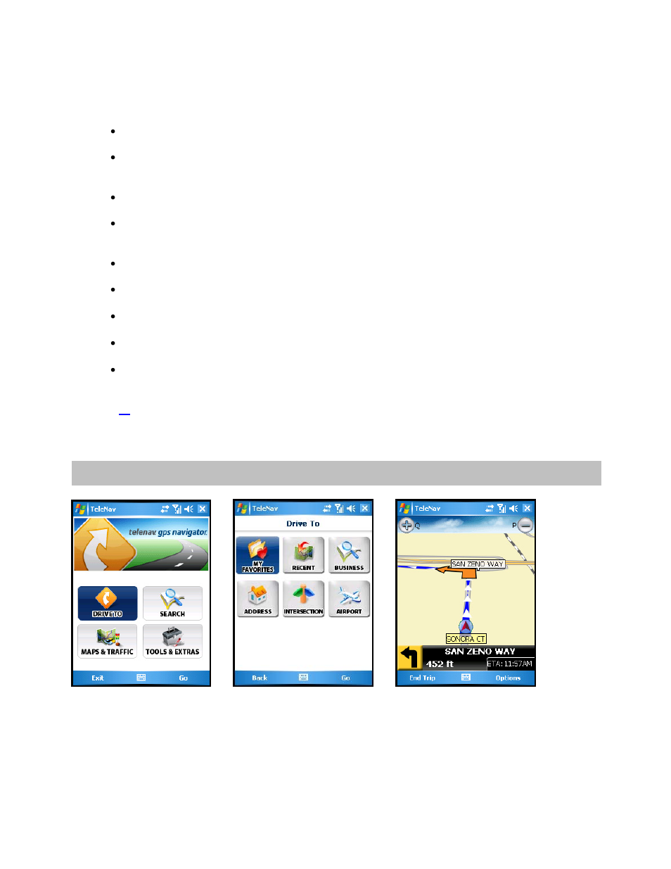 Drive to menu | Telenav for AT&T Supported Devices: v5.2 for Windows Mobile; HTC 8525, 8925; Samsung BlackJack 2 Users Guide User Manual | Page 17 / 72