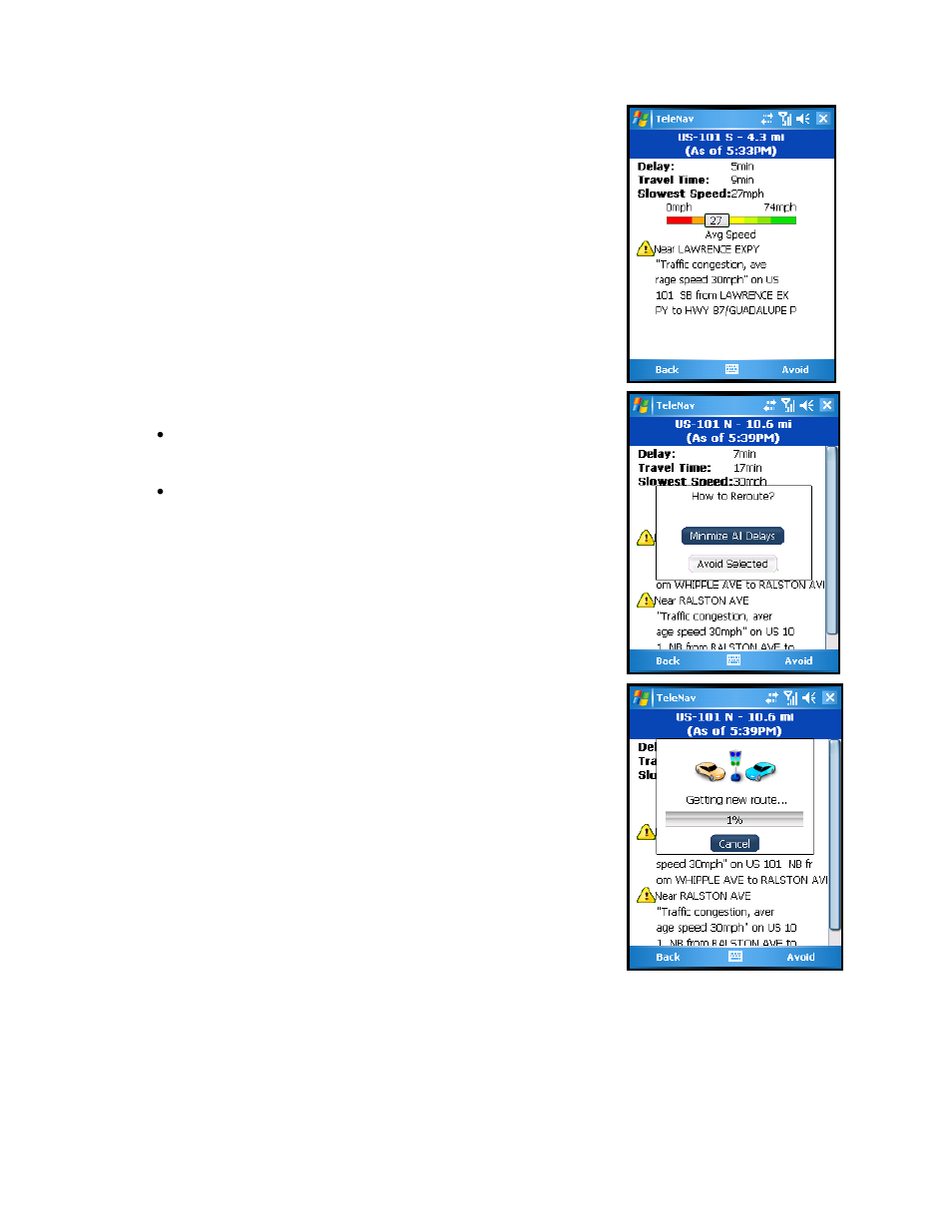 Telenav for AT&T Supported Devices: v5.2 for Windows Mobile; HTC 8525, 8925; Samsung BlackJack 2 Users Guide User Manual | Page 36 / 72