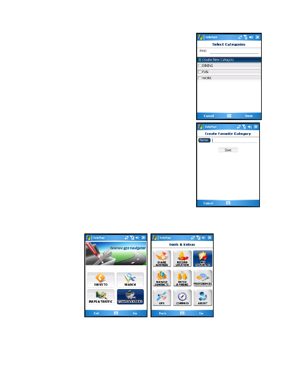 Create new category, My favorites | Telenav for AT&T Supported Devices: v5.2 for Windows Mobile; HTC 8525, 8925; Samsung BlackJack 2 Users Guide User Manual | Page 50 / 72