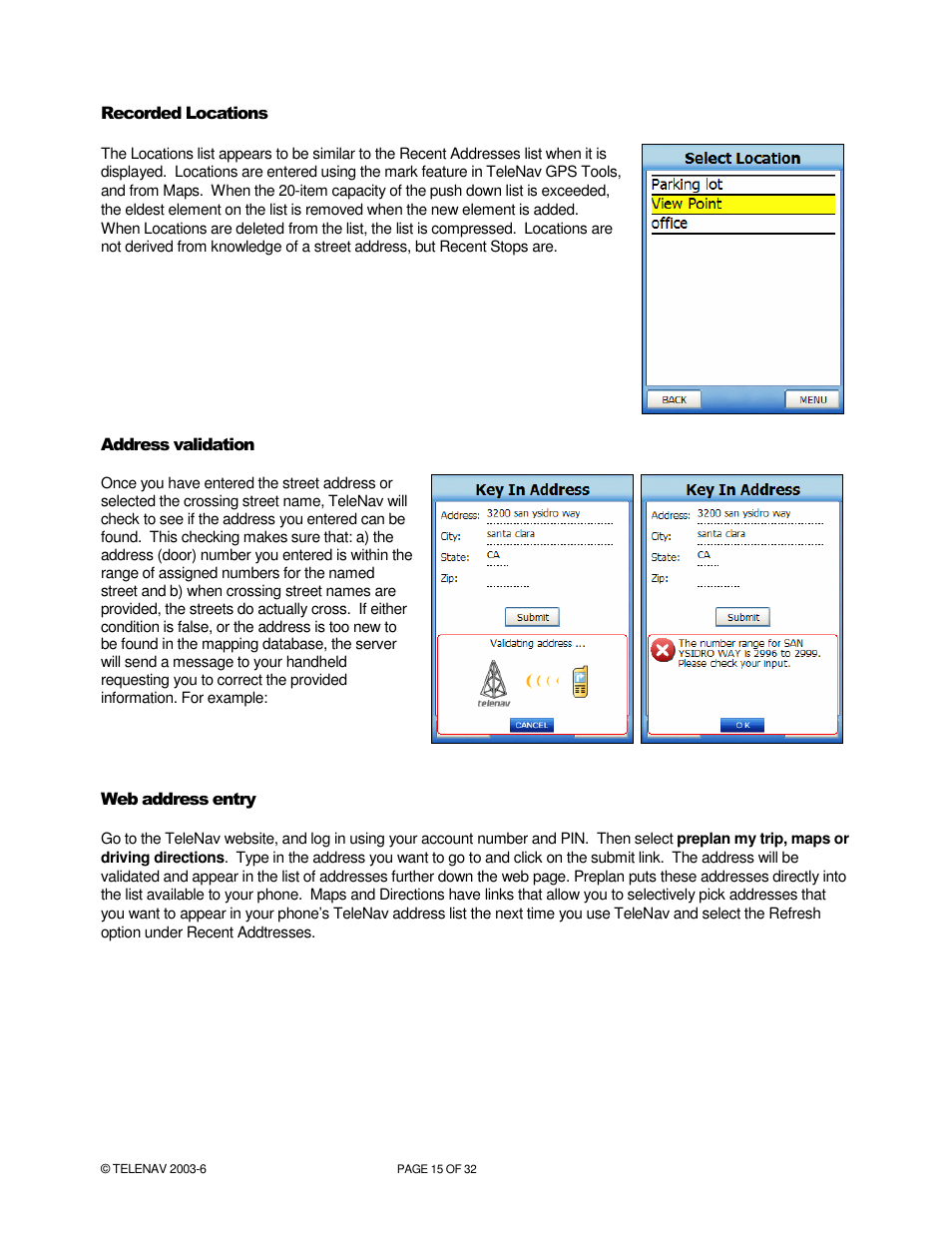 Telenav for AT&T Supported Devices: v4.1 for AT&T 8125, 8525 Users Guide User Manual | Page 15 / 32