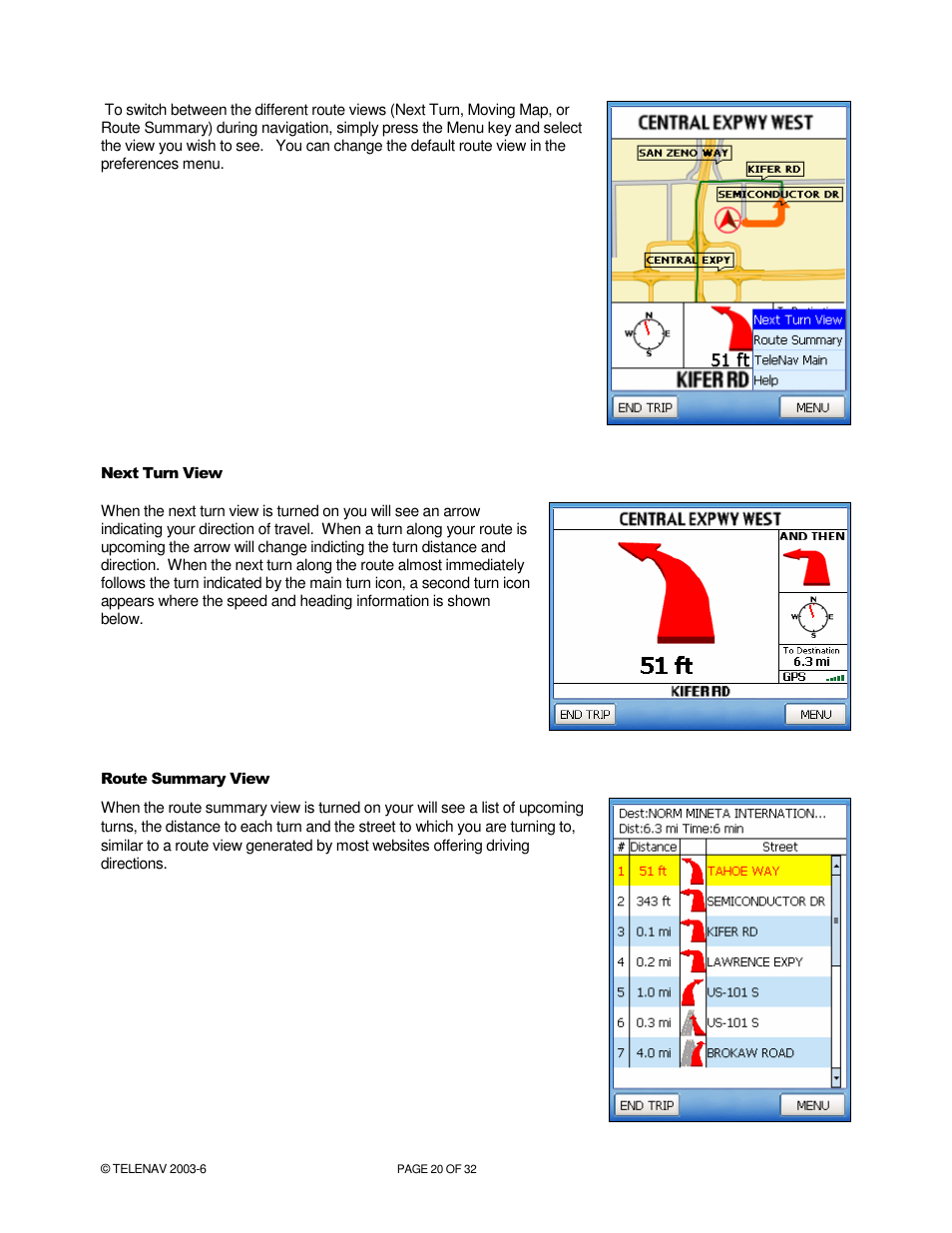 Telenav for AT&T Supported Devices: v4.1 for AT&T 8125, 8525 Users Guide User Manual | Page 20 / 32