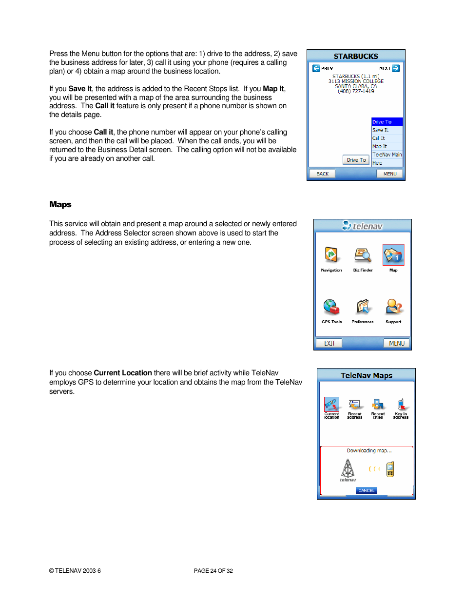 Telenav for AT&T Supported Devices: v4.1 for AT&T 8125, 8525 Users Guide User Manual | Page 24 / 32