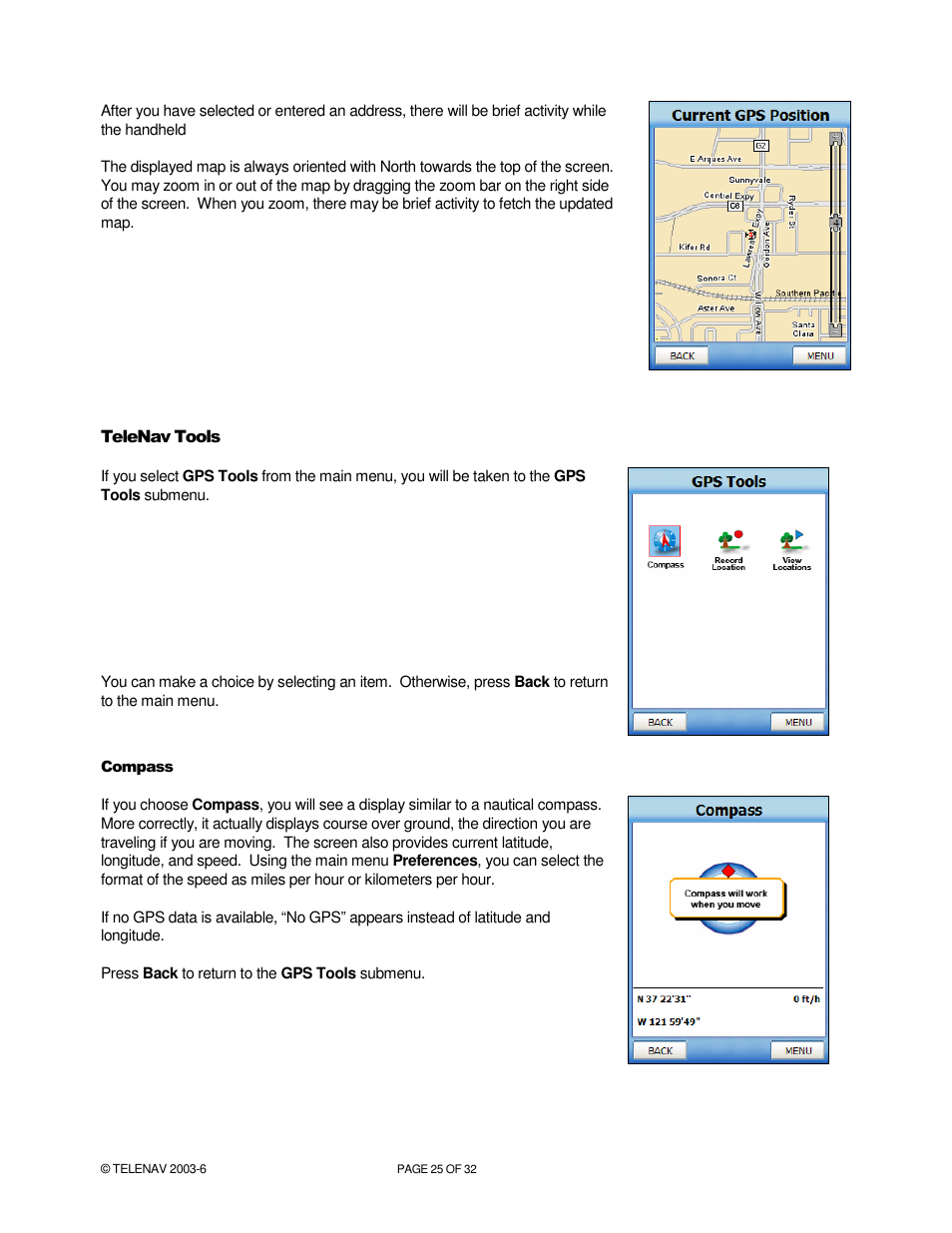 Telenav for AT&T Supported Devices: v4.1 for AT&T 8125, 8525 Users Guide User Manual | Page 25 / 32