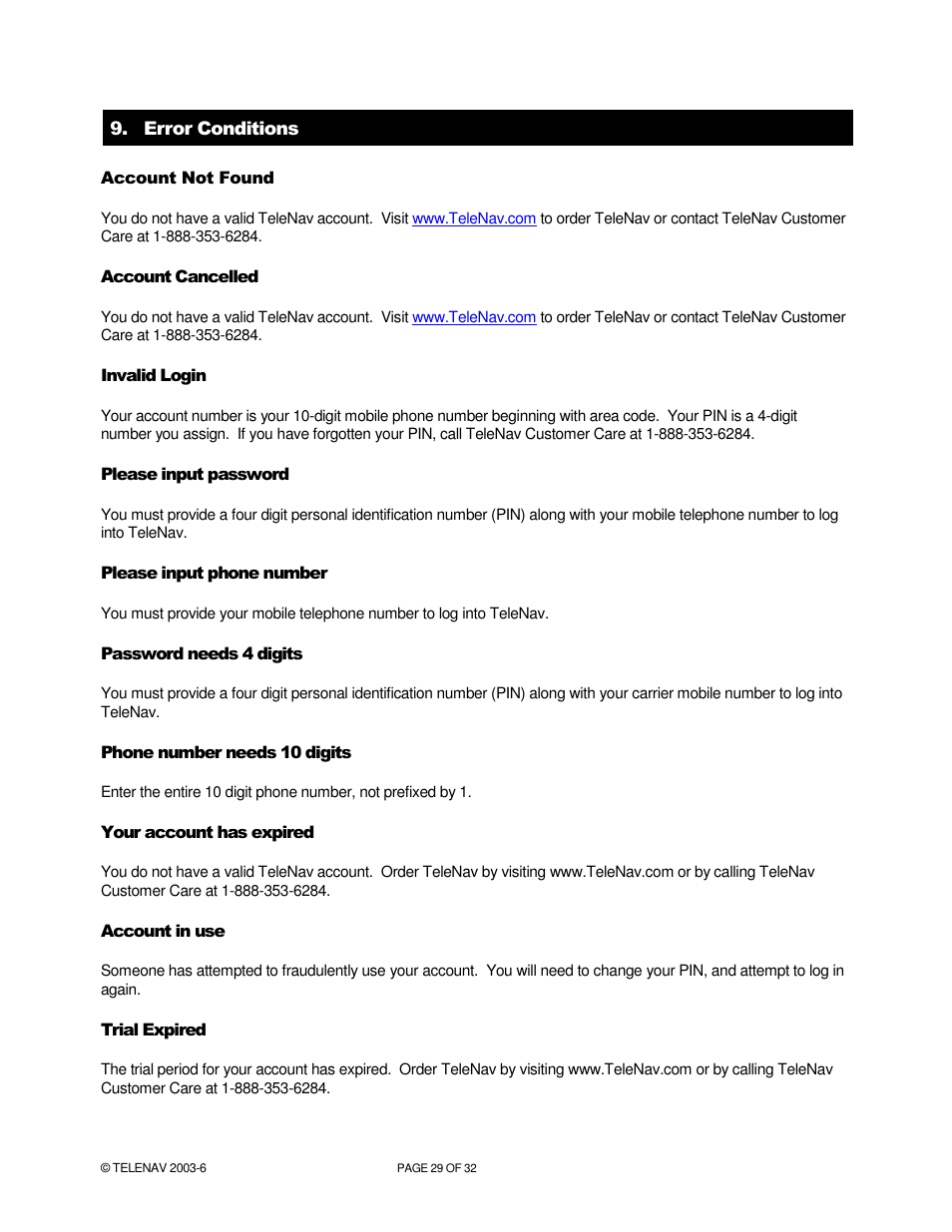 Telenav for AT&T Supported Devices: v4.1 for AT&T 8125, 8525 Users Guide User Manual | Page 29 / 32