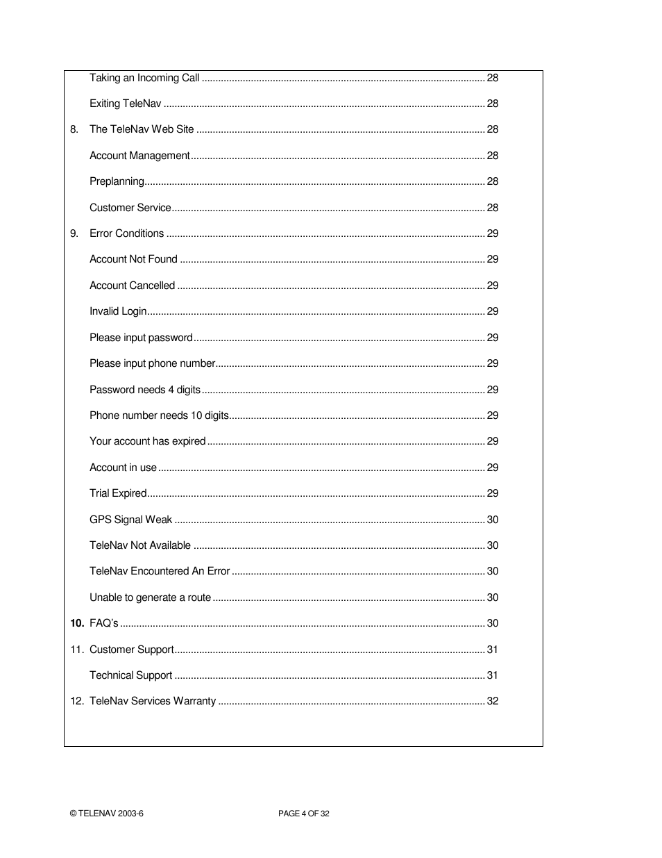 Telenav for AT&T Supported Devices: v4.1 for AT&T 8125, 8525 Users Guide User Manual | Page 4 / 32