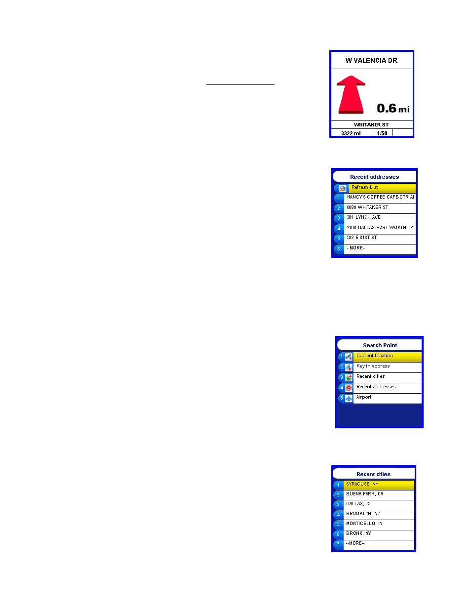 Search point, Web address entry, Biz finder | Telenav for AT&T Supported Devices: v3.9 Lite for Motorola SLVR L6, L7, RAZR V3i Users Guide User Manual | Page 16 / 23