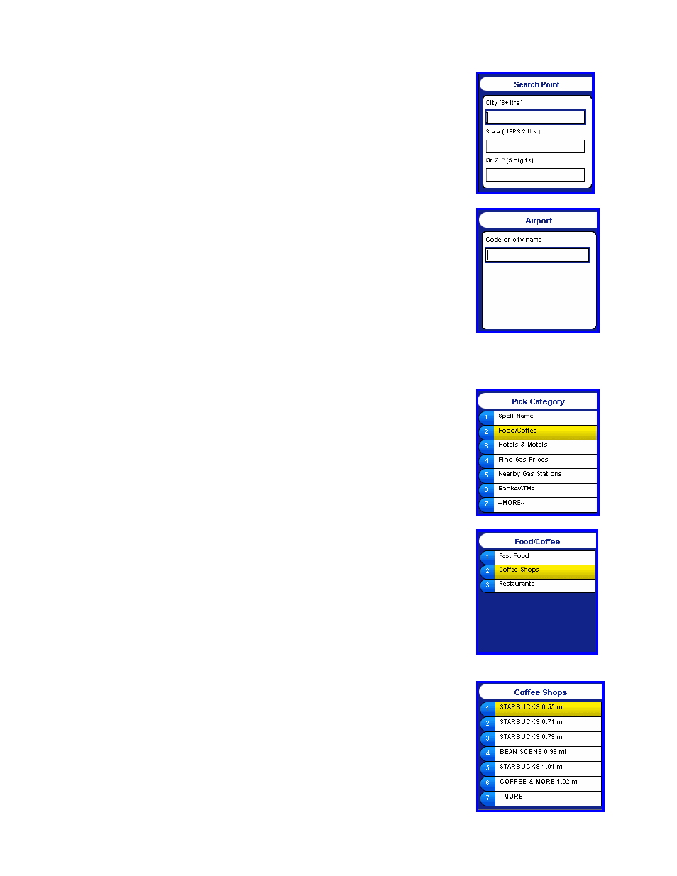 Category search | Telenav for AT&T Supported Devices: v3.9 Lite for Motorola SLVR L6, L7, RAZR V3i Users Guide User Manual | Page 17 / 23