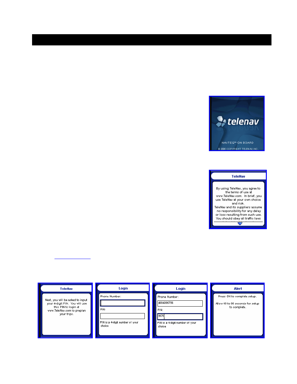 Using telenav, Installing telenav, Launching the application | Service description and terms of use, Registration | Telenav for AT&T Supported Devices: v3.9 Lite for Motorola SLVR L6, L7, RAZR V3i Users Guide User Manual | Page 6 / 23