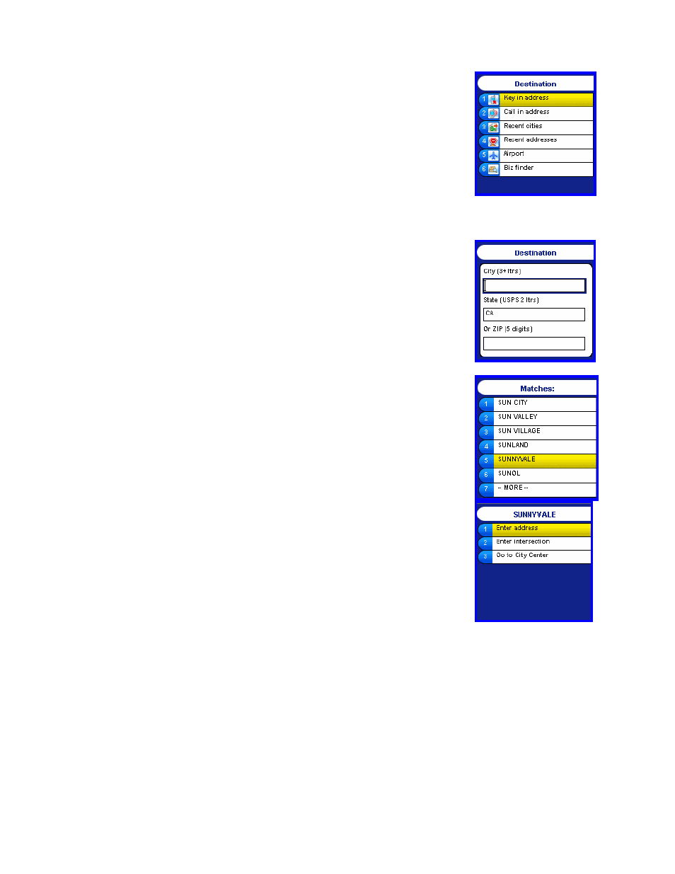 Keying in an address | Telenav for AT&T Supported Devices: v3.9 Lite for Motorola SLVR L6, L7, RAZR V3i Users Guide User Manual | Page 8 / 23