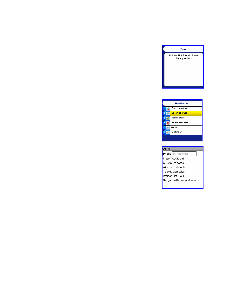 Address validation, Voice address input | Telenav for AT&T Supported Devices: v3.9 Lite for Motorola SLVR L6, L7, RAZR V3i Users Guide User Manual | Page 9 / 23