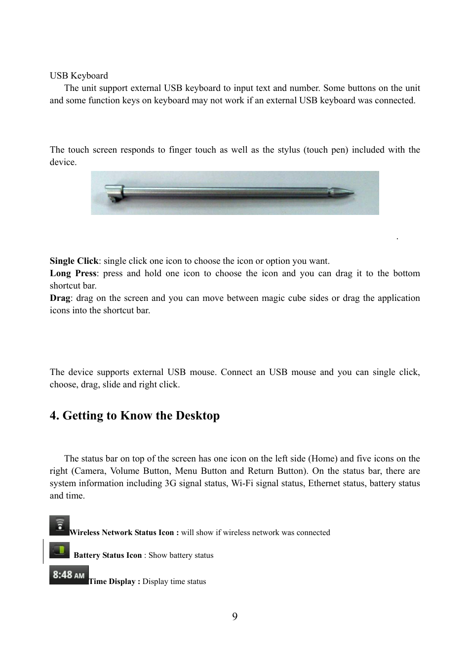 Getting to know the desktop | Tivax MiTraveler 10R User Manual | Page 10 / 29