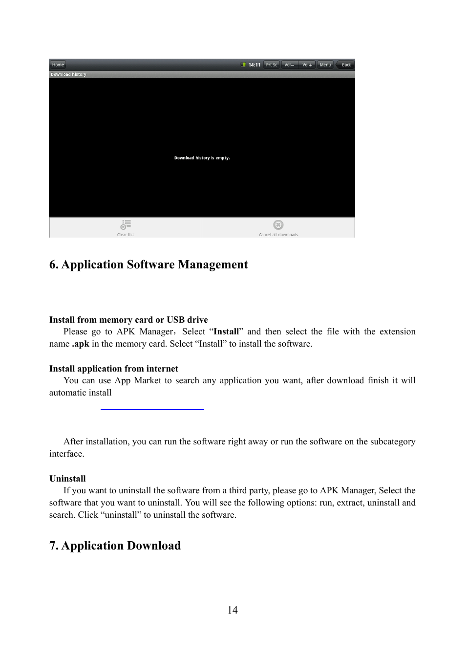 Application software management, Application download | Tivax MiTraveler 10R User Manual | Page 15 / 29