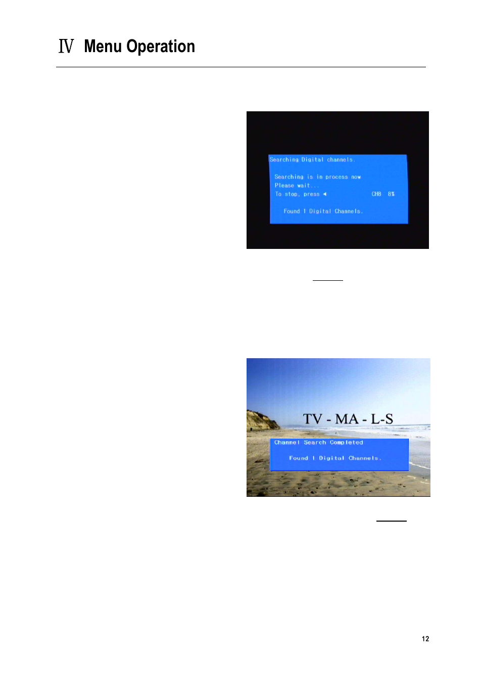 Menu operation, Auto search | Tivax HiRez 9″ TV User Manual User Manual | Page 12 / 23