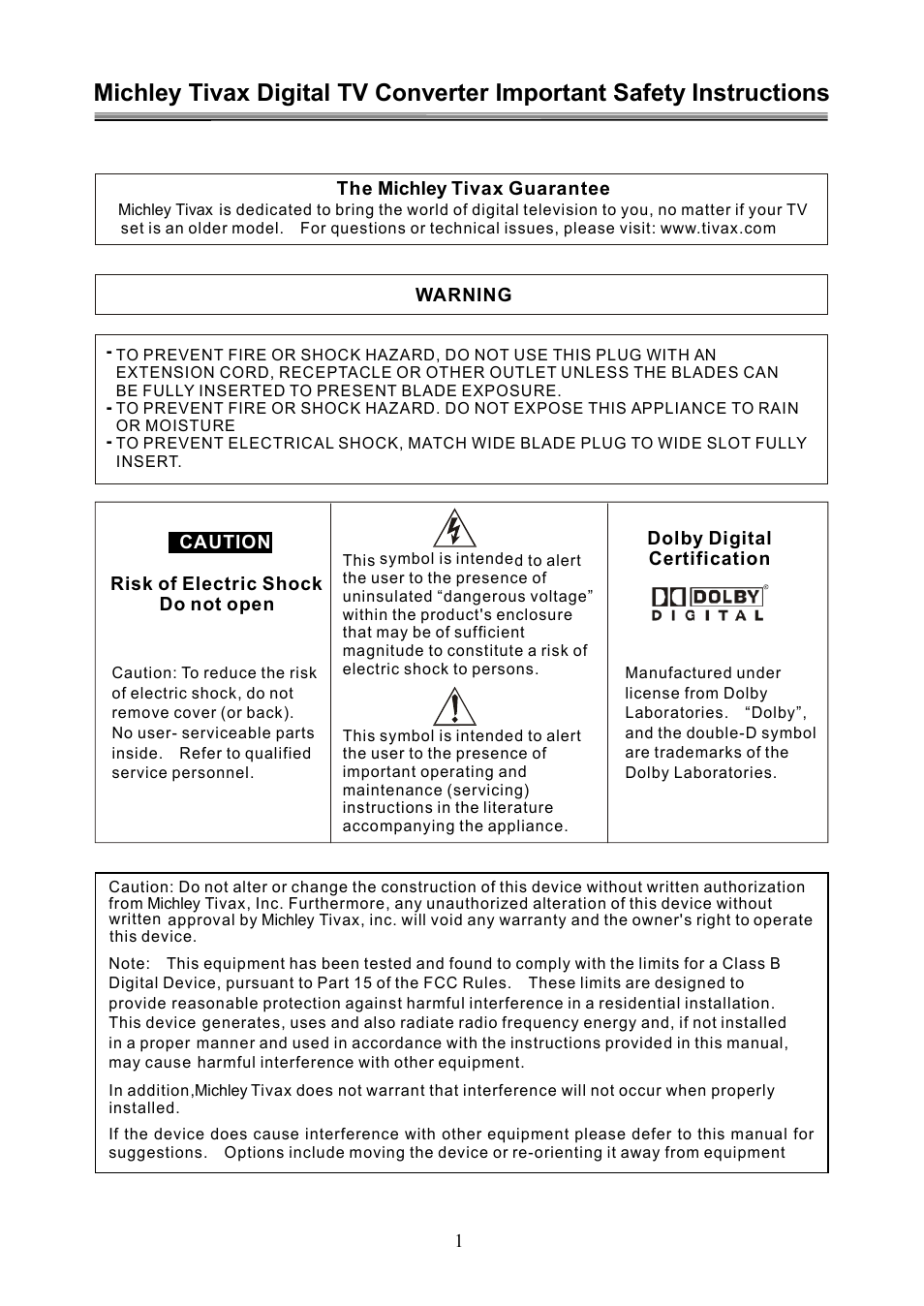 Tivax Converter Box STB-T12 User Manual | Page 2 / 10