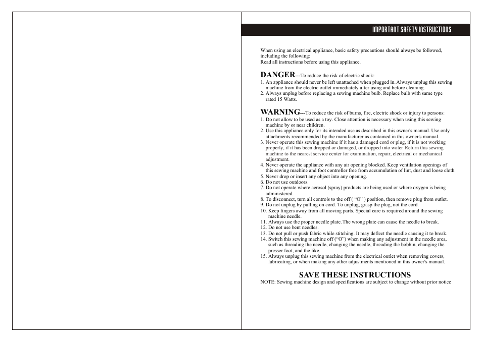 Т³гж 3, Danger, Warning | Save these instructions, Important safety instructions | Tivax LSS-602 User Manual | Page 3 / 14