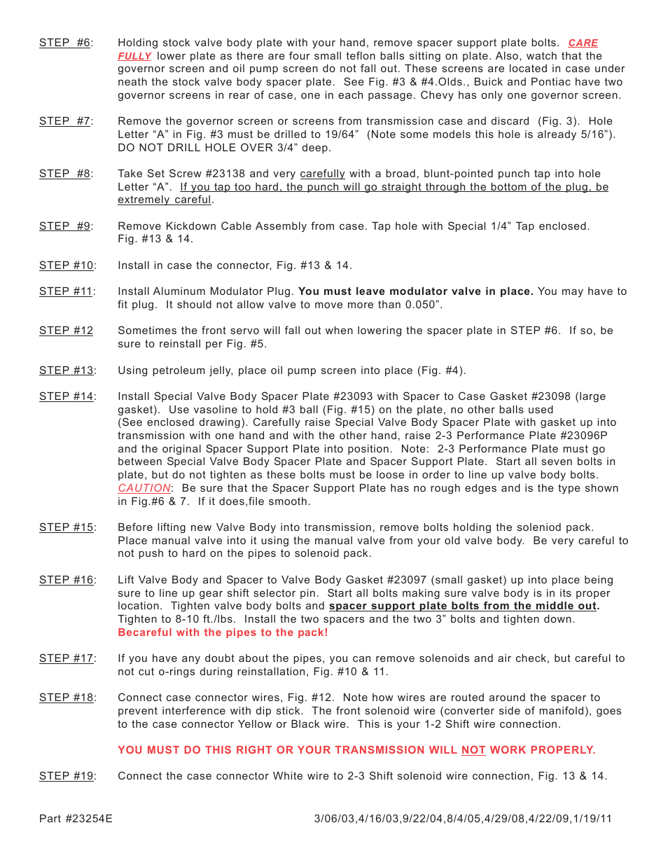 Turbo Action 23254E Turbo Hydro 350 Pro Electronic Shift Valve Body (PRND21) User Manual | Page 34 / 40