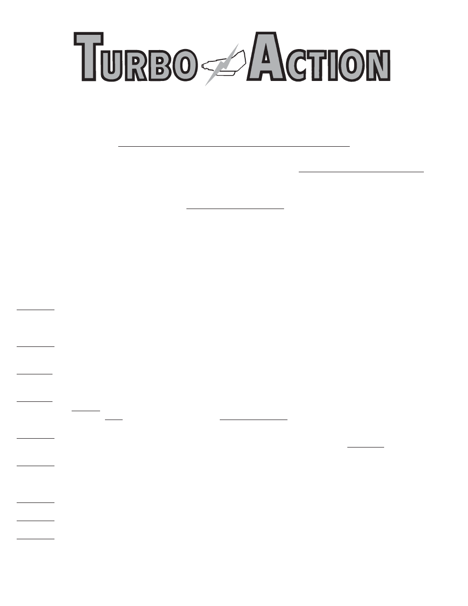 Turbo Action 24141 Turbo Hydro 400 Manual Valve Body (PRN123) User Manual | 4 pages