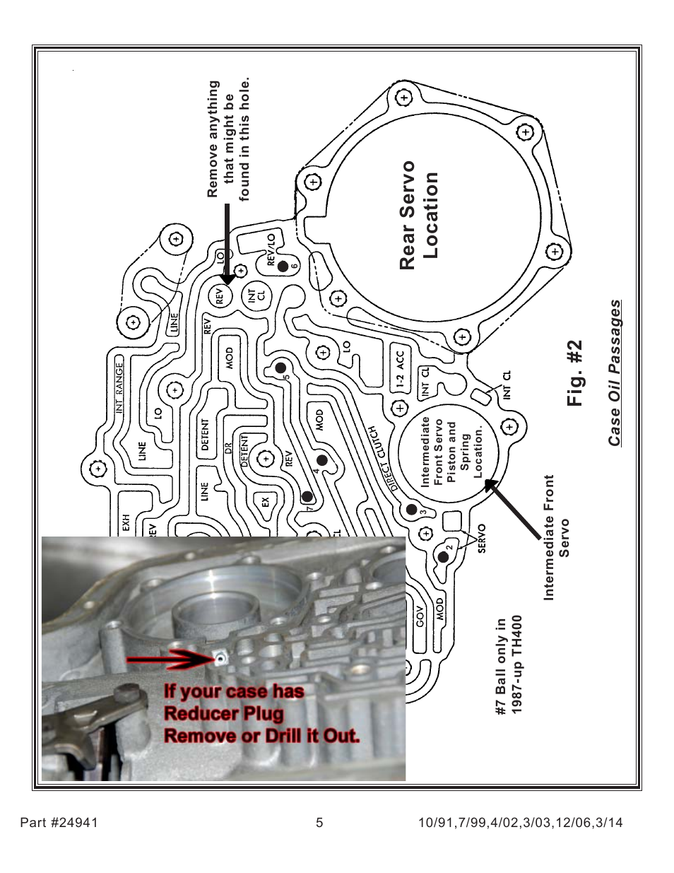 Fig. #2 rear servo location, Case oil passages | Turbo Action 24941 Turbo Hydro 400 Tranz Brake (PRN123) User Manual | Page 5 / 8