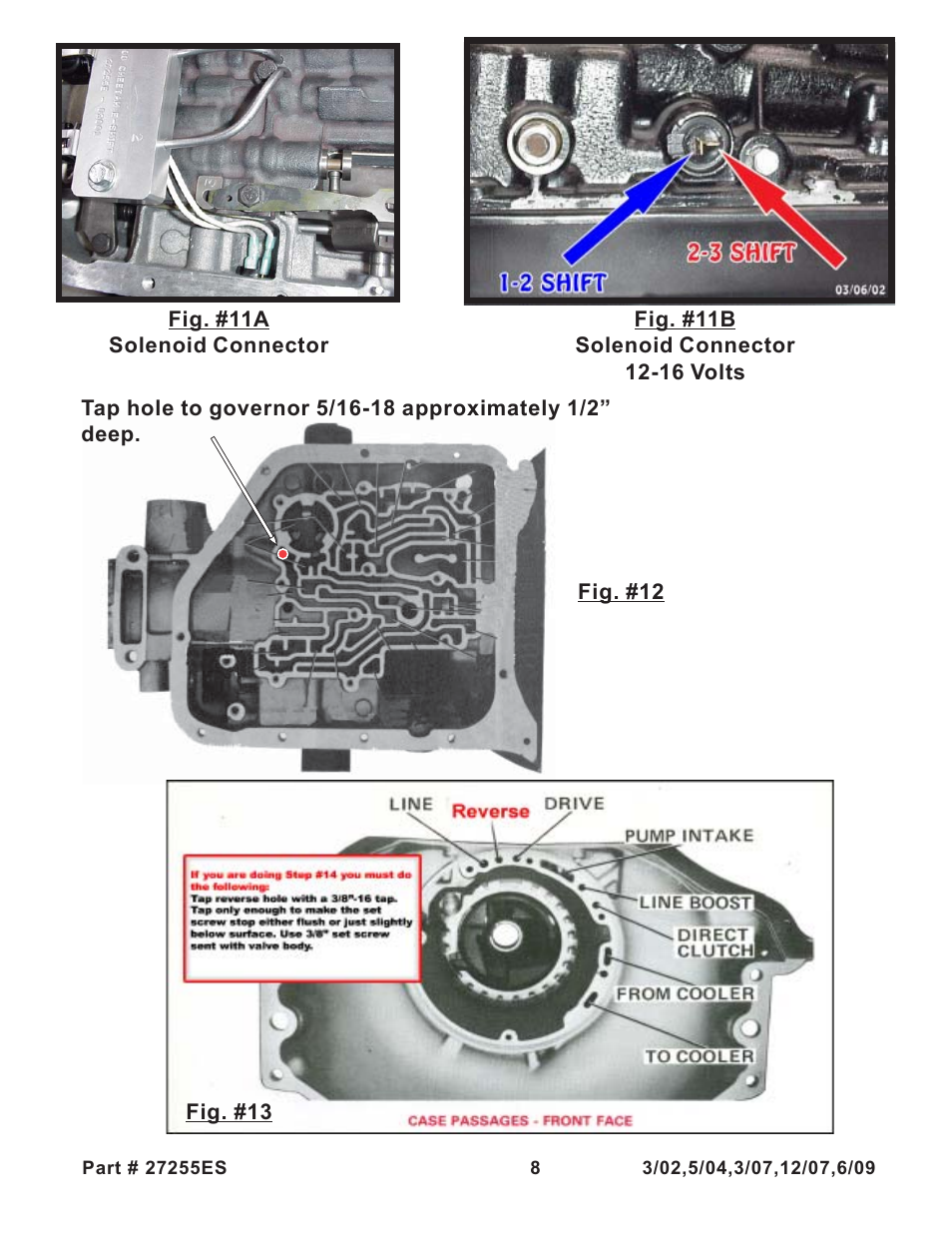 Turbo Action 27255E/ES Turbo Hydro 200 Electronic Shift Valve Body (PRND21) User Manual | Page 8 / 8