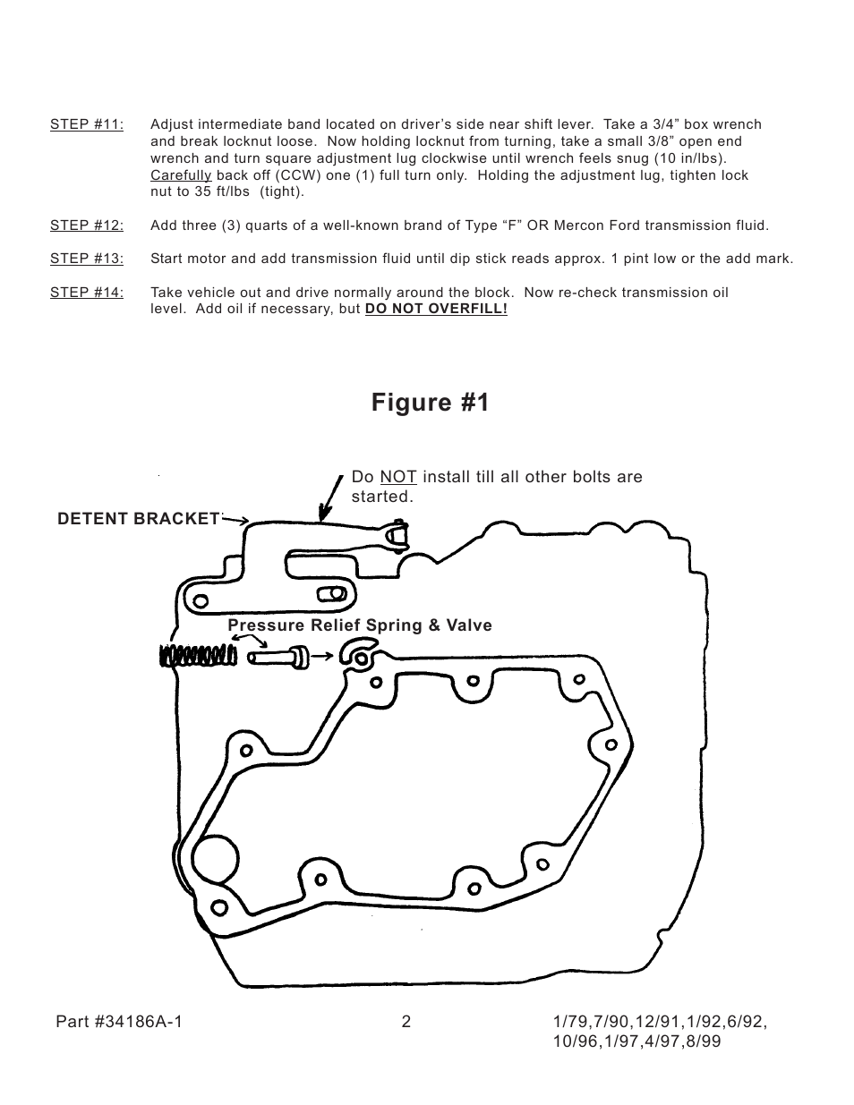 Figure #1 | Turbo Action 34186A/A-1 Ford C4 1970-Up Street Manual/Automatic Valve Body (PRND21) User Manual | Page 2 / 3