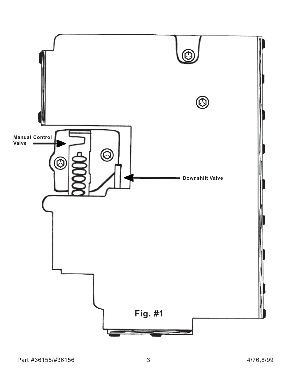 Fig. #1 | Turbo Action 36156 Ford C6 1966-76 Street Manual/Automatic Valve Body (PRND21) User Manual | Page 3 / 4
