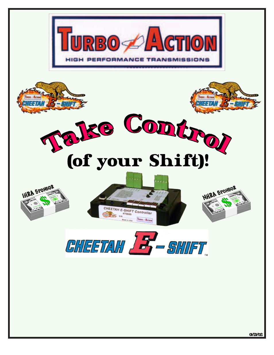 Turbo Action 70600 CHEETAH E-SHIFT Controller User Manual | 16 pages