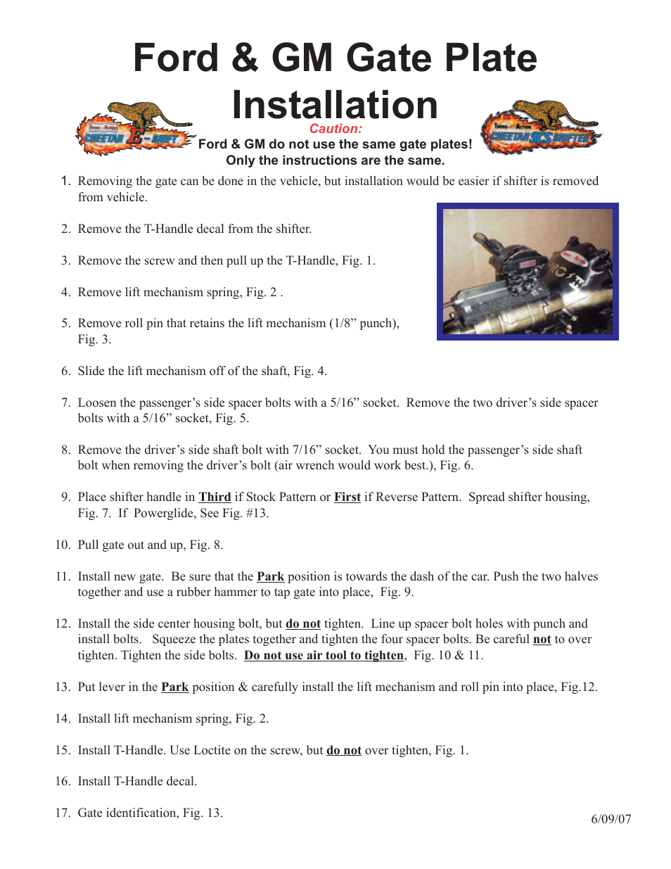 Turbo Action Ford Gates 70074B & 70077B and GM Gates 70072B & 70075B User Manual | 8 pages