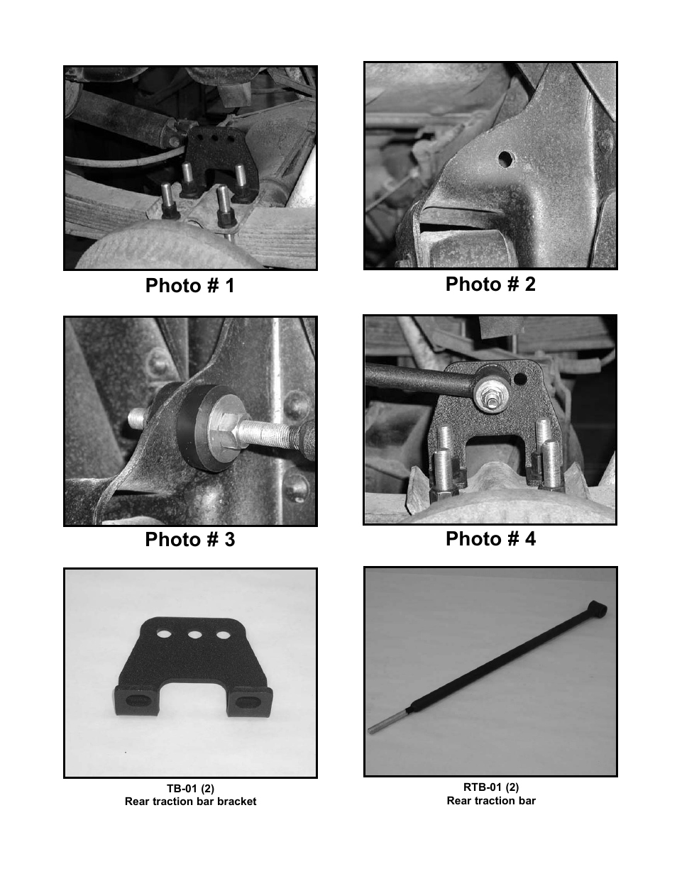 Photo # 1 photo # 2 photo # 3 photo # 4 | Tuff Country 10795 - GM 73-87 Traction Bars User Manual | Page 4 / 4