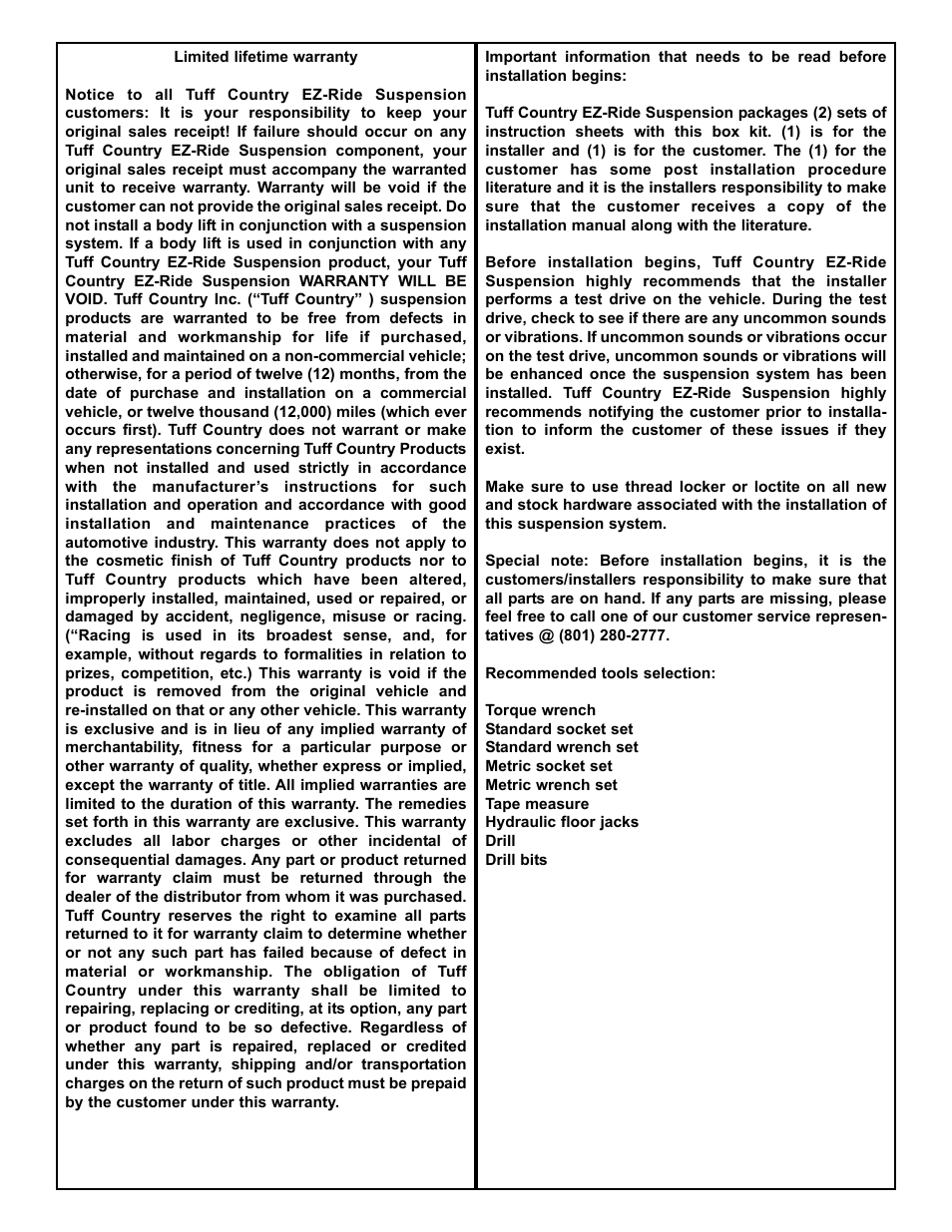 Tuff Country 10890 - GM 2011 Ladder Bars User Manual | Page 2 / 5