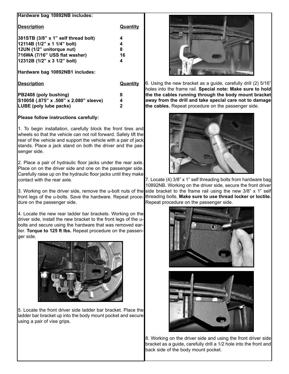 Tuff Country 10890 - GM 2011 Ladder Bars User Manual | Page 3 / 5