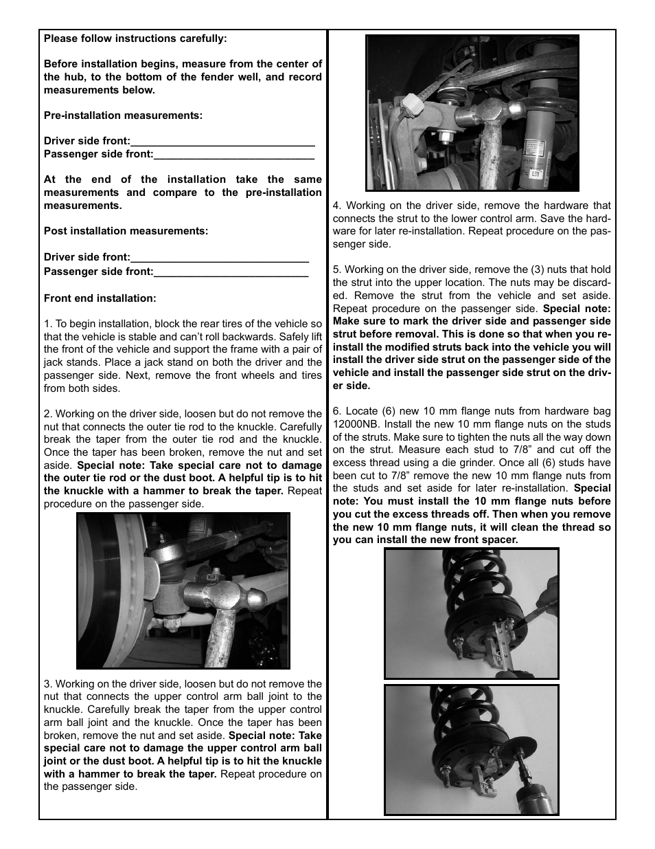 Tuff Country 12000 - GM 07-11 2 leveling kit User Manual | Page 3 / 4