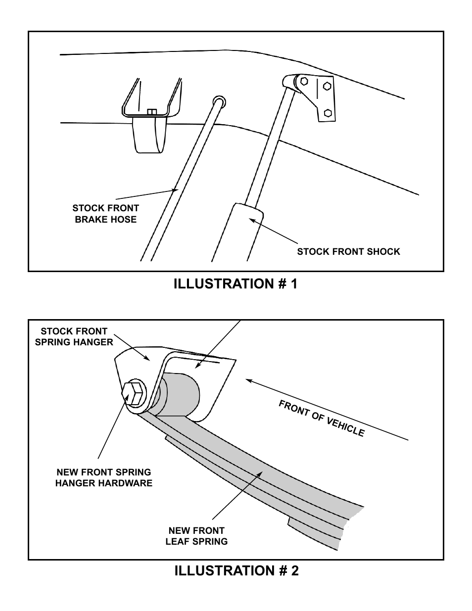 Illustration # 1, Illustration # 2 | Tuff Country 12730 - GM 88-91 1/2 ton Blazer / Sub 2 box kit User Manual | Page 5 / 8