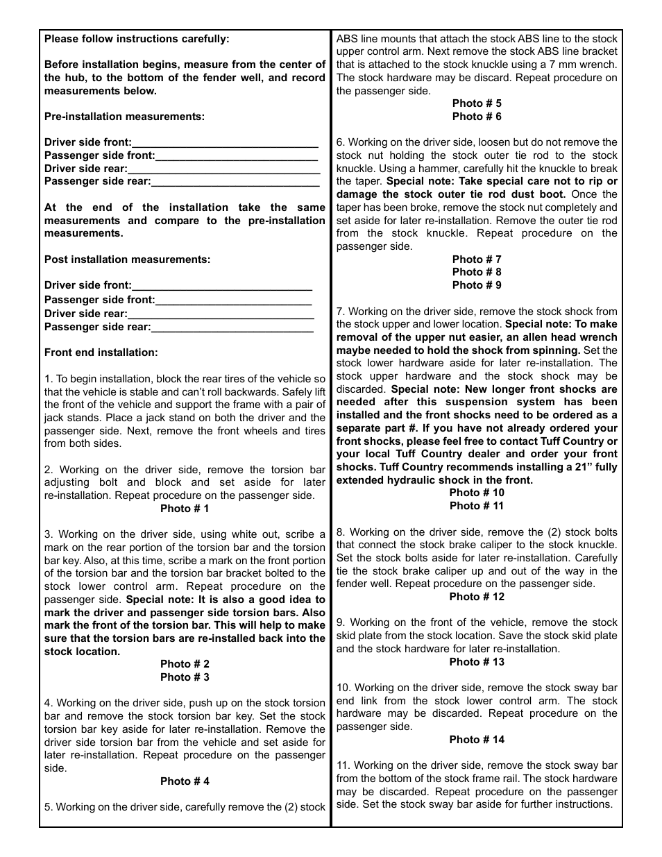 Tuff Country 14045 - GM Colorado / Canyon 4 lift kit User Manual | Page 4 / 25