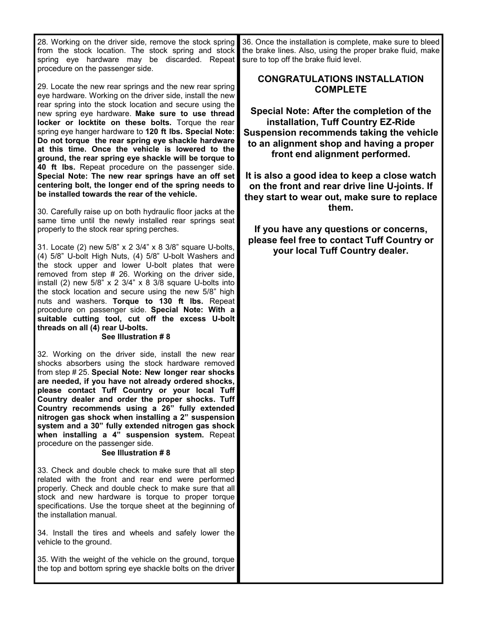 Tuff Country 14611 - GM 69-72 2 box kit (systems with rear springs) User Manual | Page 5 / 9