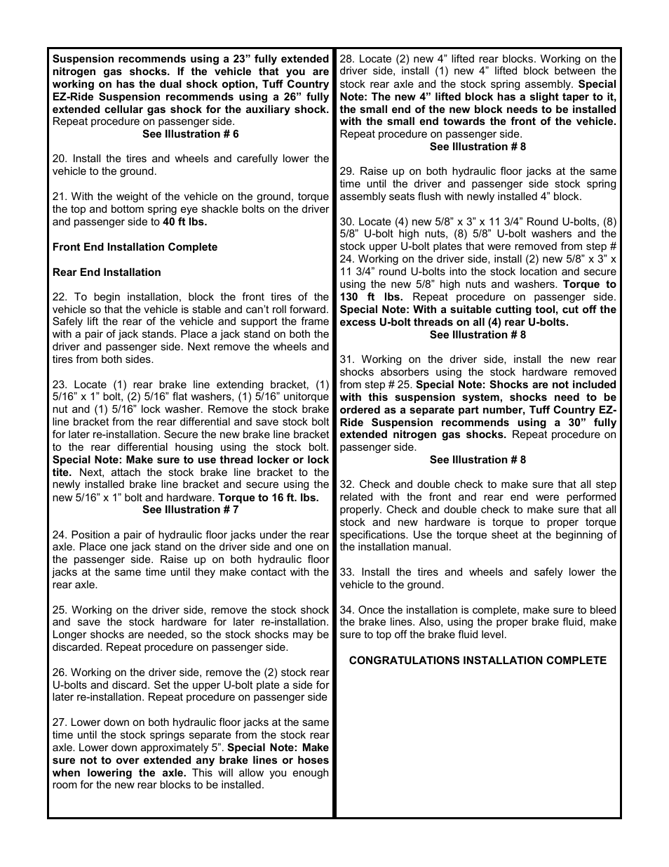 Tuff Country 14710 - GM 73-87 1/2 ton 4 box kit User Manual | Page 4 / 9