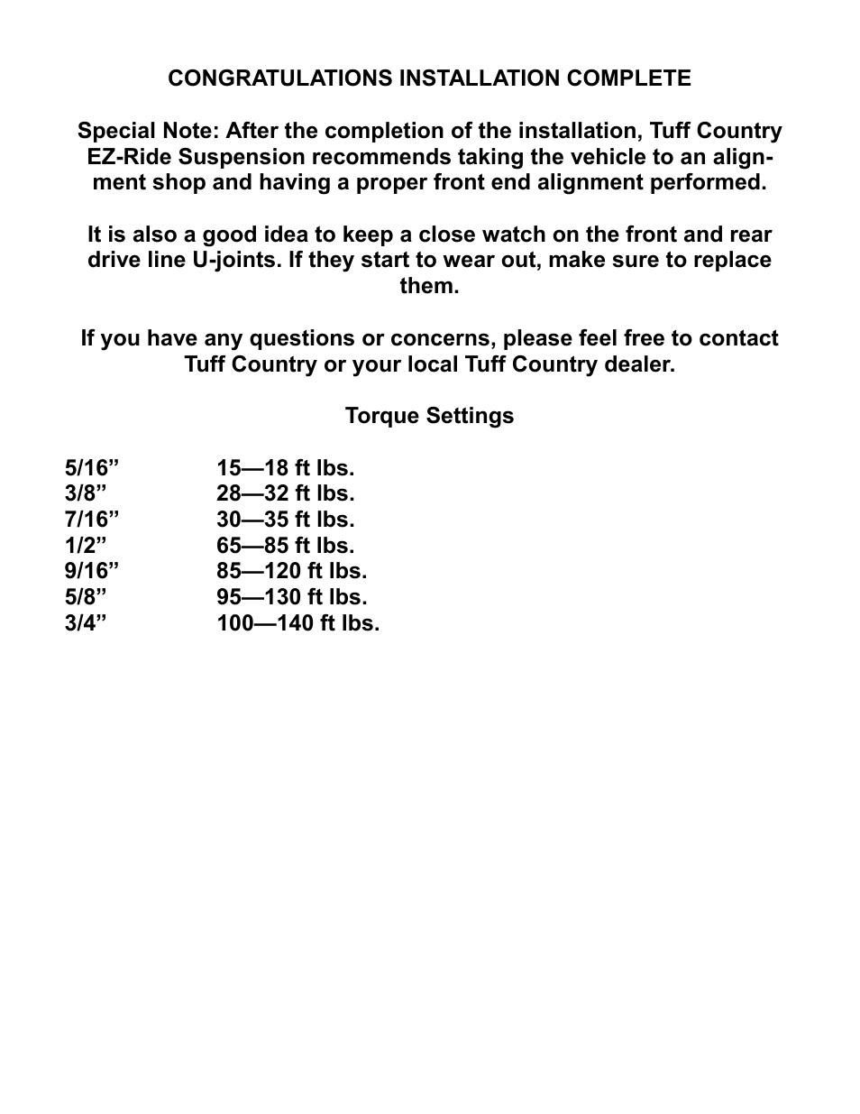 Tuff Country 14710 - GM 73-87 1/2 ton 4 box kit User Manual | Page 5 / 9