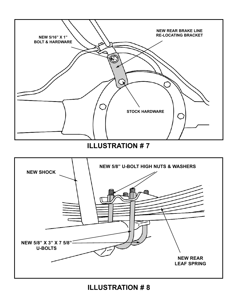 Illustration # 7 illustration # 8 | Tuff Country 14711 - GM 73-87 1/2 ton 4 box kit (systems with rear springs) User Manual | Page 9 / 9