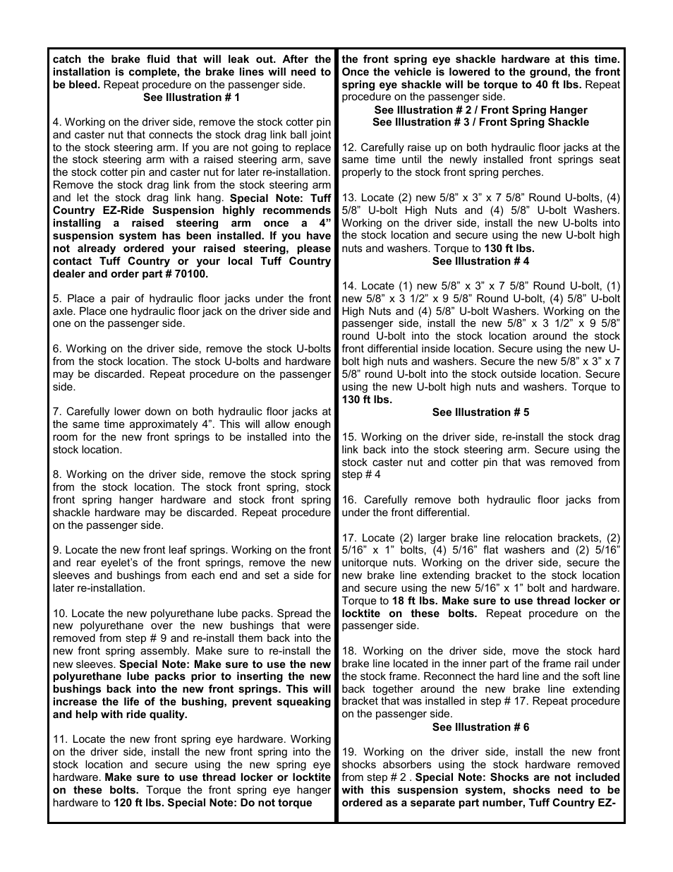 Tuff Country 14720 - GM 73-87 3/4 ton 4 box kit User Manual | Page 3 / 9