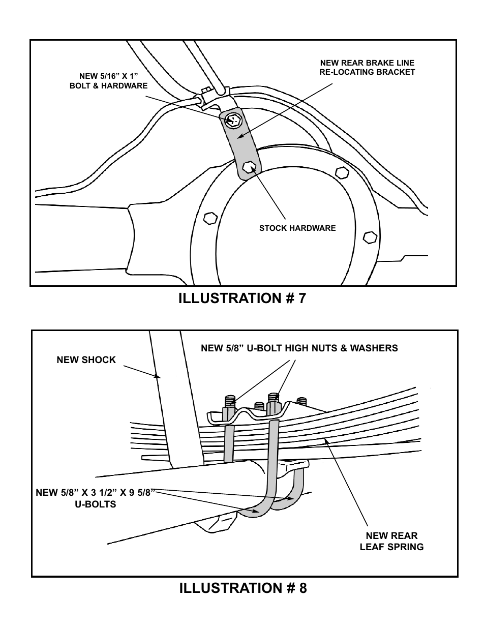 Illustration # 7 illustration # 8 | Tuff Country 14721 - GM 73-87 3/4 ton 4 box kit (systems with rear springs) User Manual | Page 9 / 9