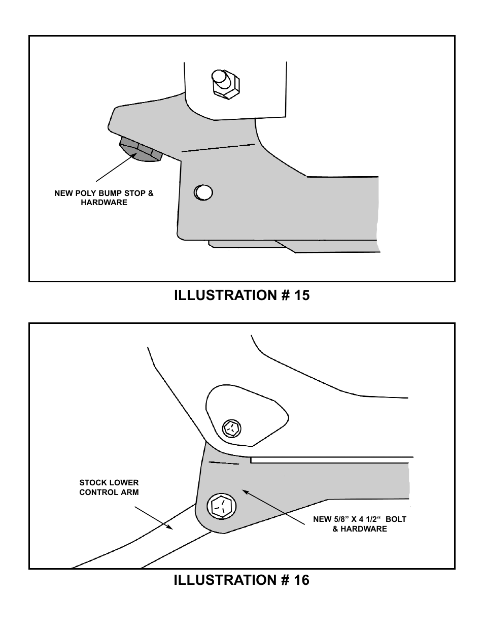 Illustration # 15, Illustration # 16 | Tuff Country 14840 - GM 94-98 Tahoe 4-door K1500 4 User Manual | Page 16 / 22