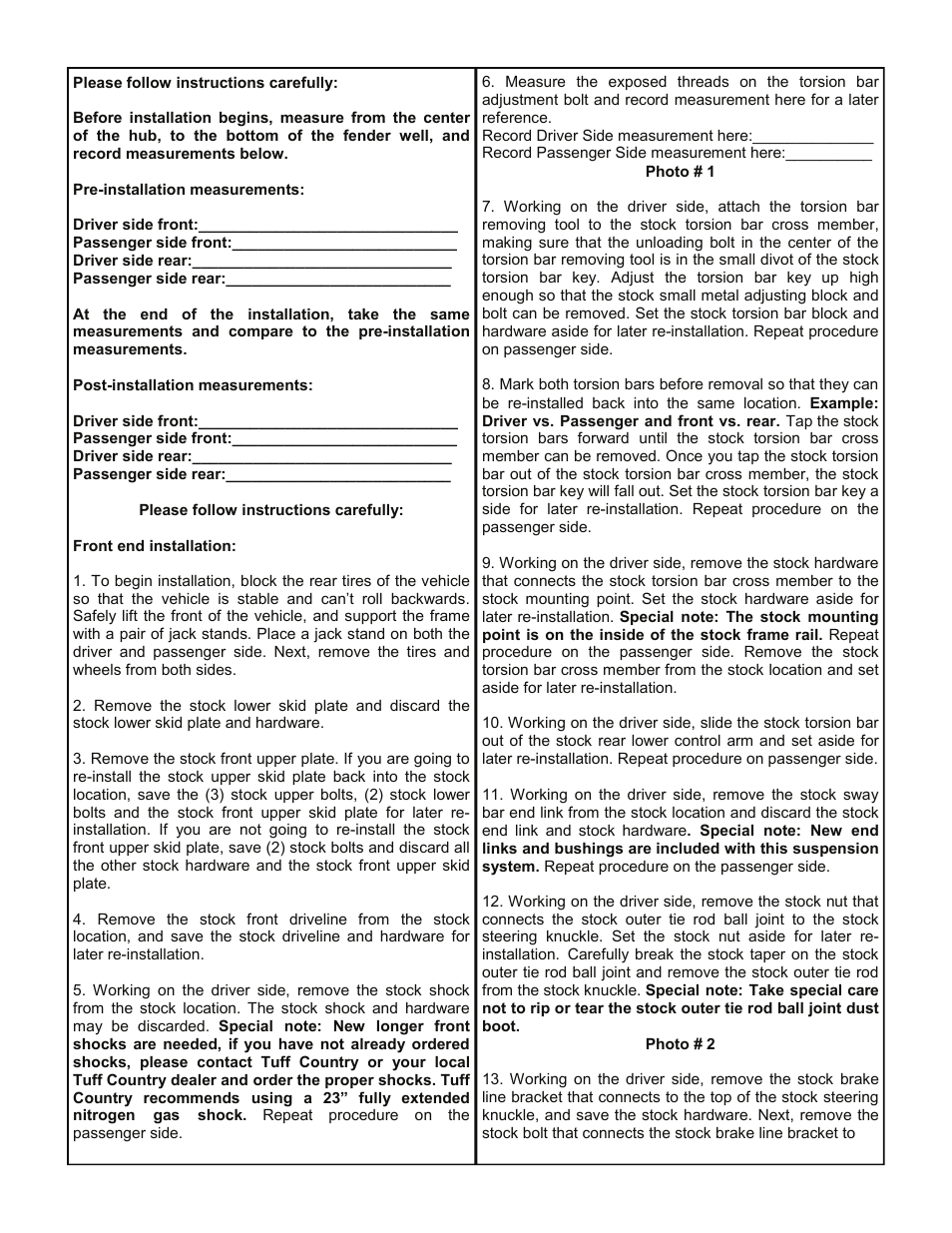 Tuff Country 14956 - GM 2006 Silverado K1500 4 kit User Manual | Page 4 / 28