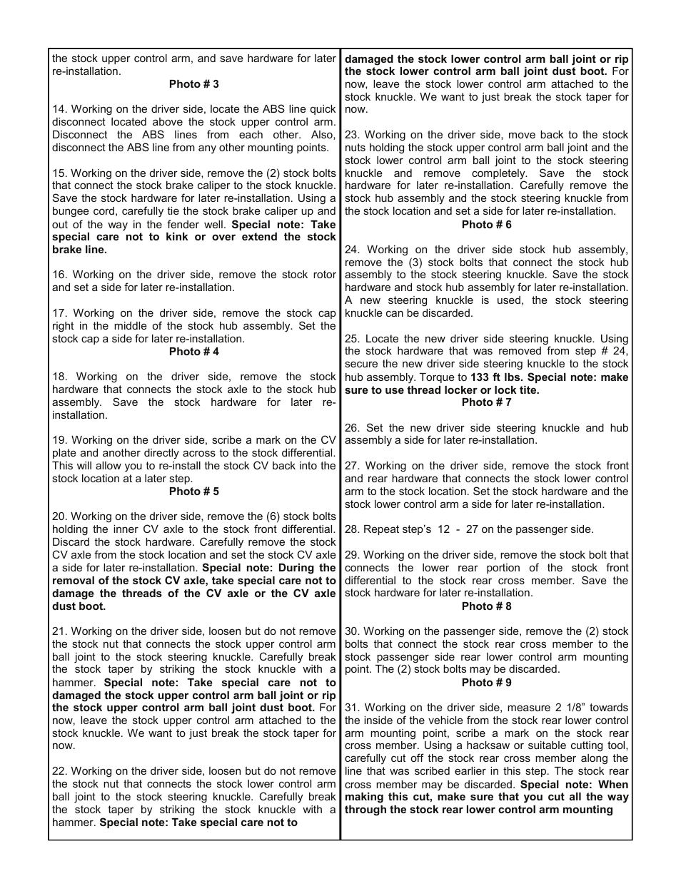 Tuff Country 14956 - GM 2006 Silverado K1500 4 kit User Manual | Page 5 / 28