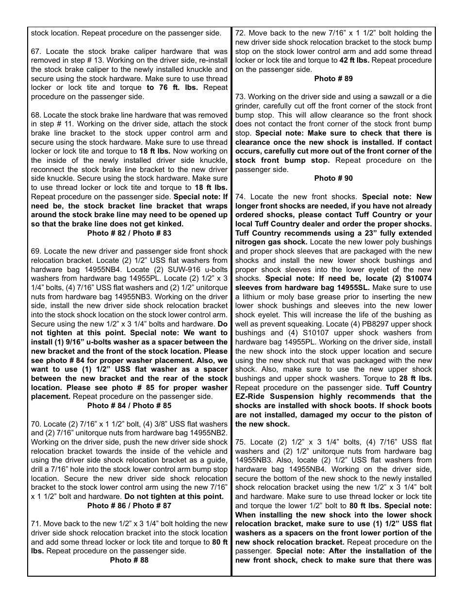 Tuff Country 14959 - GM 99-05 Silverado K1500 4 STRONG kit User Manual | Page 9 / 30